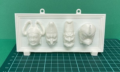 伎楽面(呉女、酔胡王、酔胡王、迦楼羅)